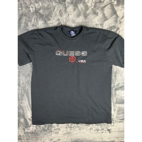 Vintage Guess USA 2001 T-Shirt‎ Mens XL Stitched Logo Rare Y2K Retro - Picture 1 of 13